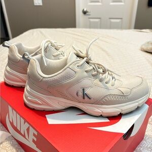 Calvin Klein Beige Athletic Shoes